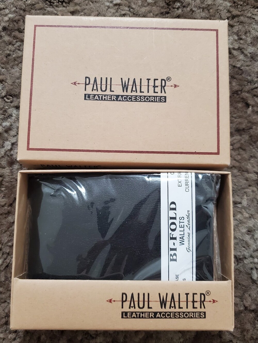 Paul Walter Black Leather Bifold Wallet